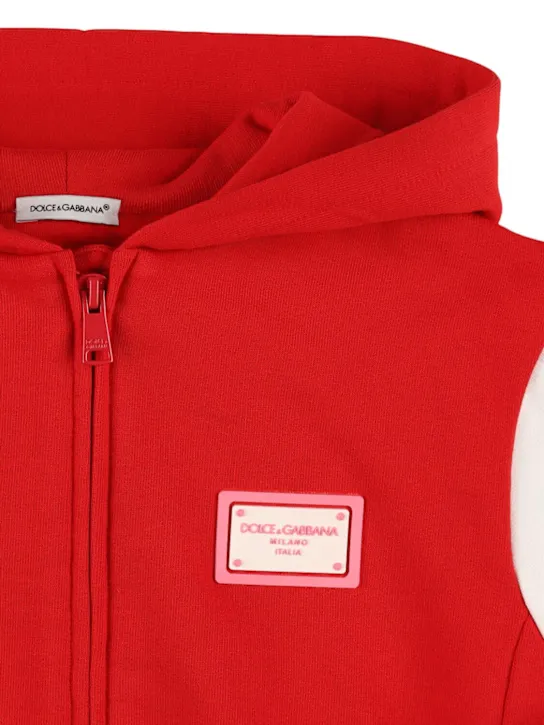 Dolce&amp;Gabbana   Cotton zip-up hooded sweatshirt 