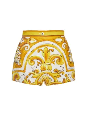 Dolce&amp;Gabbana   Maiolica printed poplin shorts 