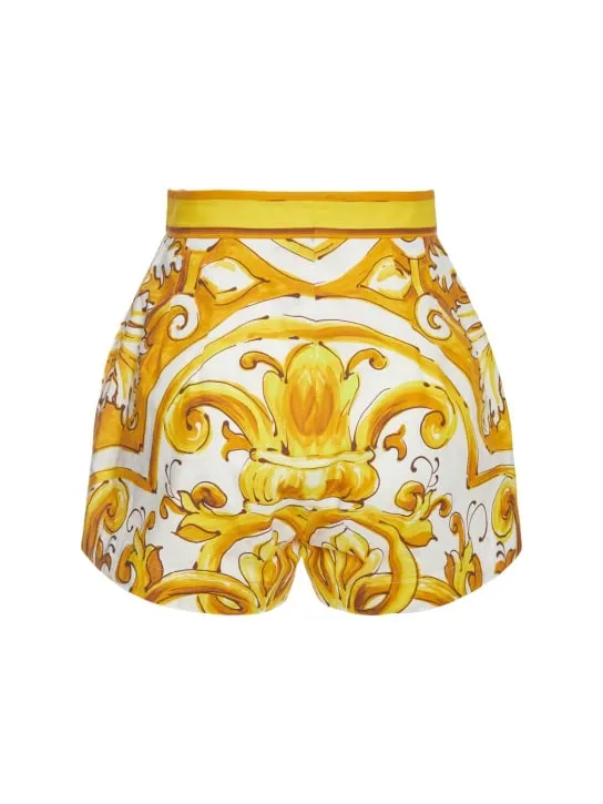 Dolce&amp;Gabbana   Maiolica printed poplin shorts 