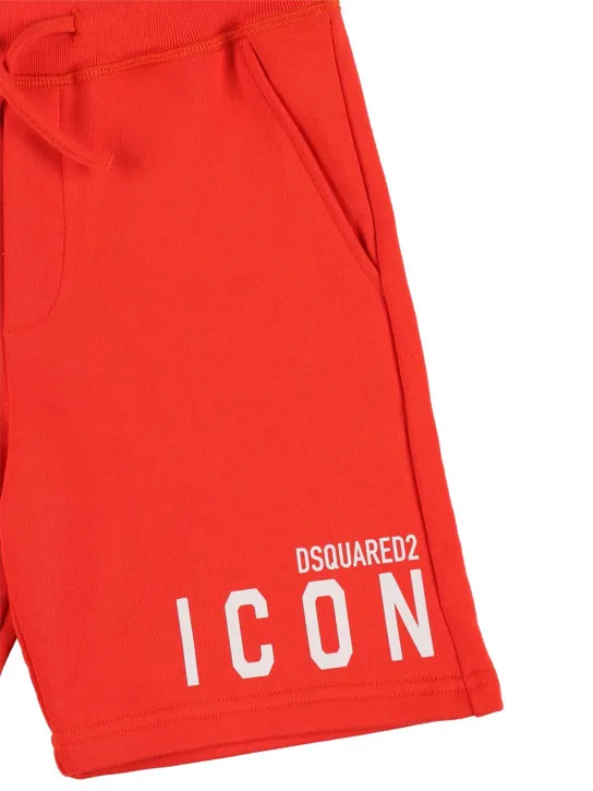 Dsquared2   Icon logo print cotton sweat shorts 