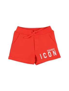 Dsquared2   Logo print cotton sweat shorts 