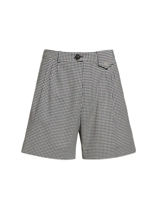 EGONlab   Houndstooth cotton shorts 