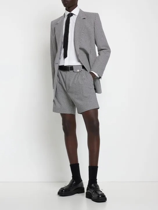 EGONlab   Houndstooth cotton shorts 