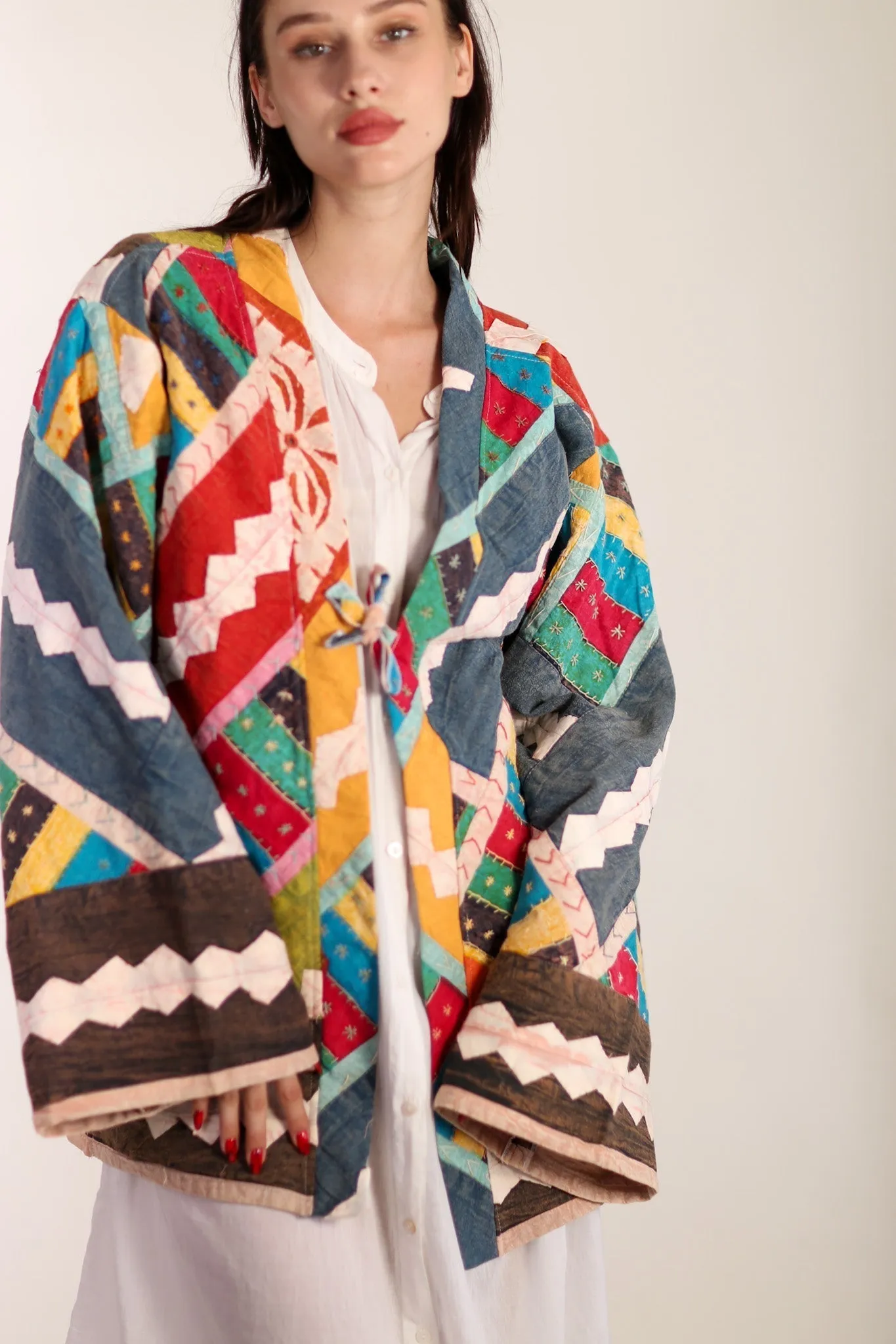 EMBROIDERED PATCHWORK KIMONO HILO