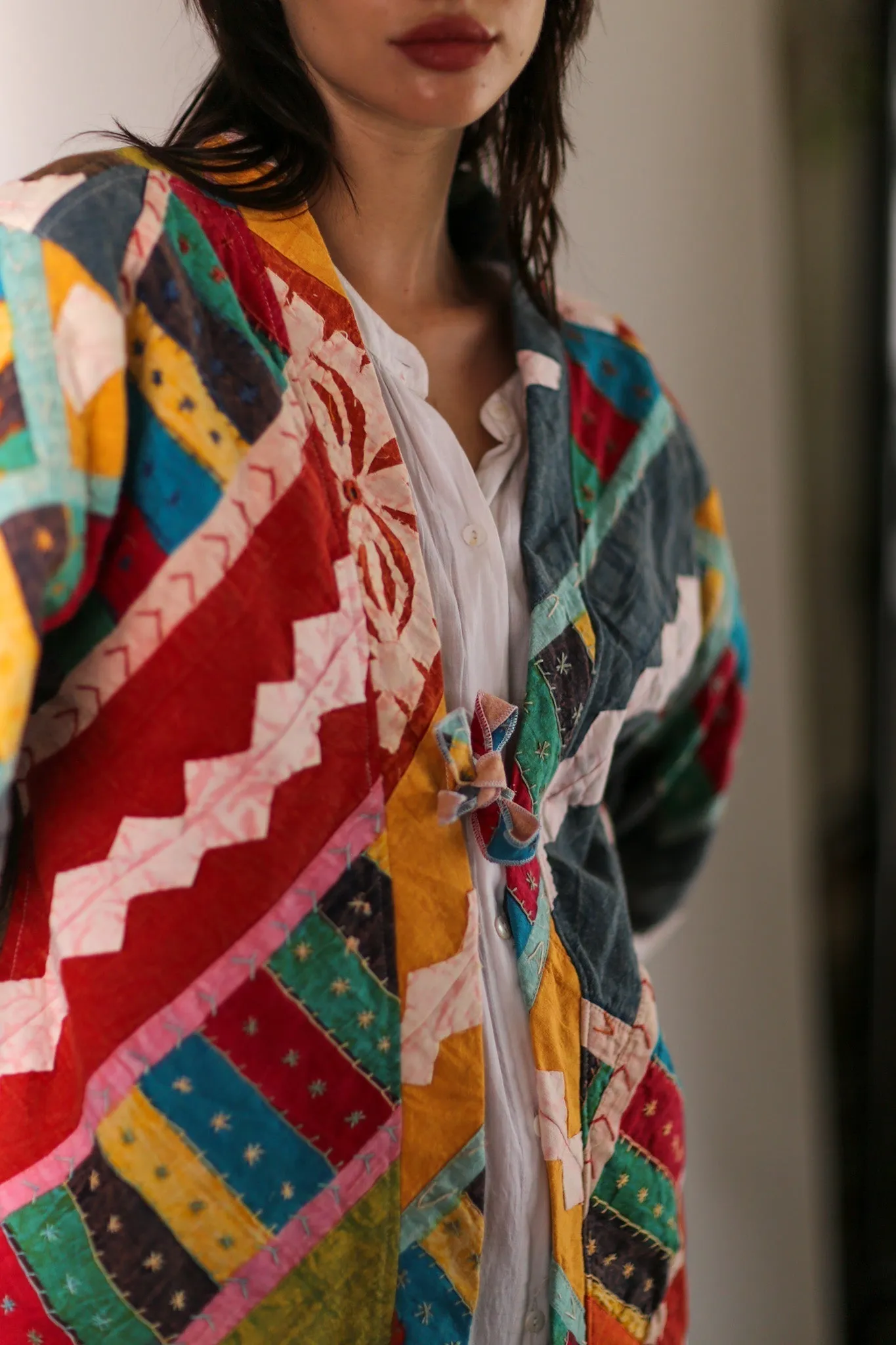 EMBROIDERED PATCHWORK KIMONO HILO