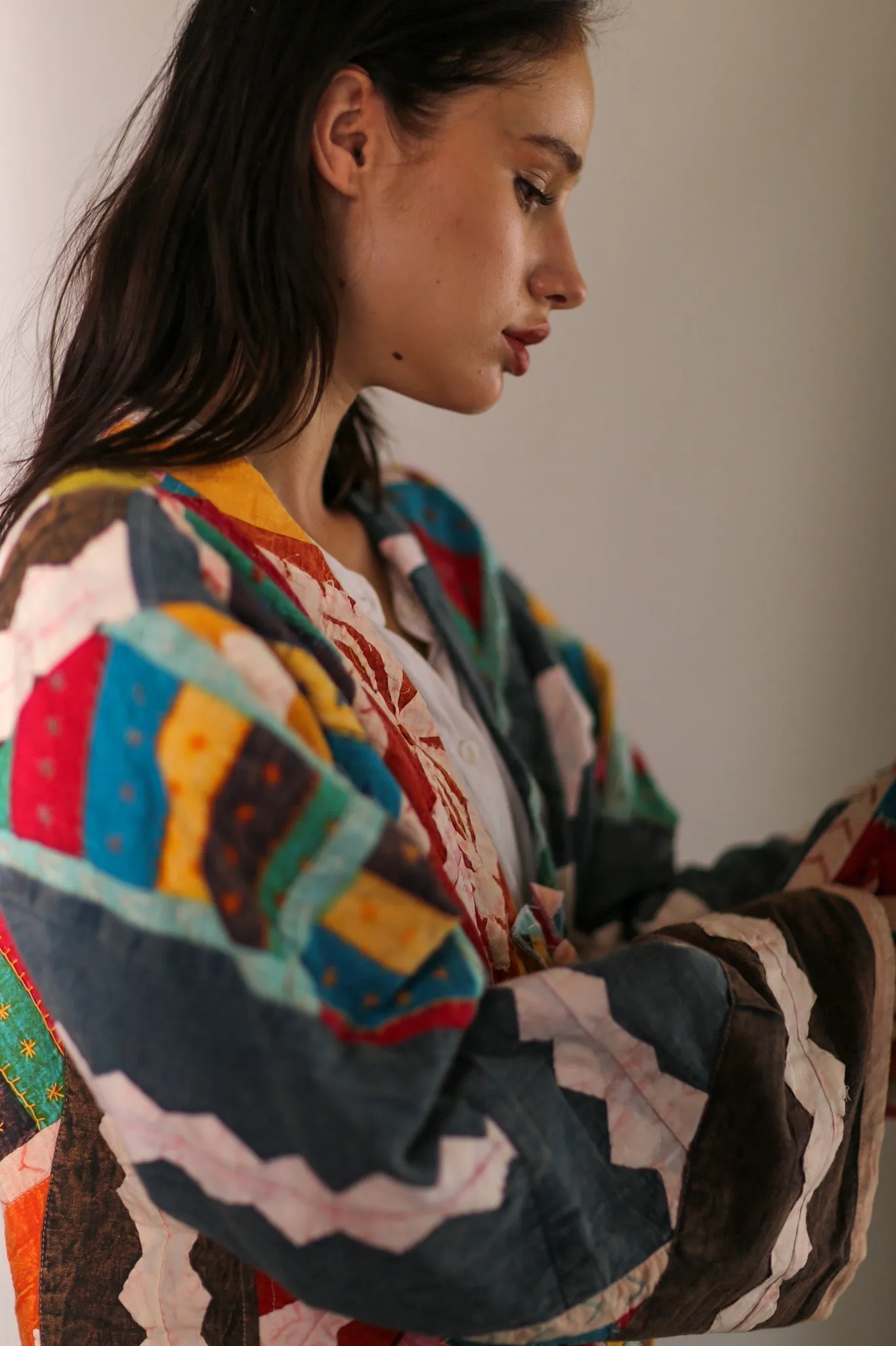 EMBROIDERED PATCHWORK KIMONO HILO