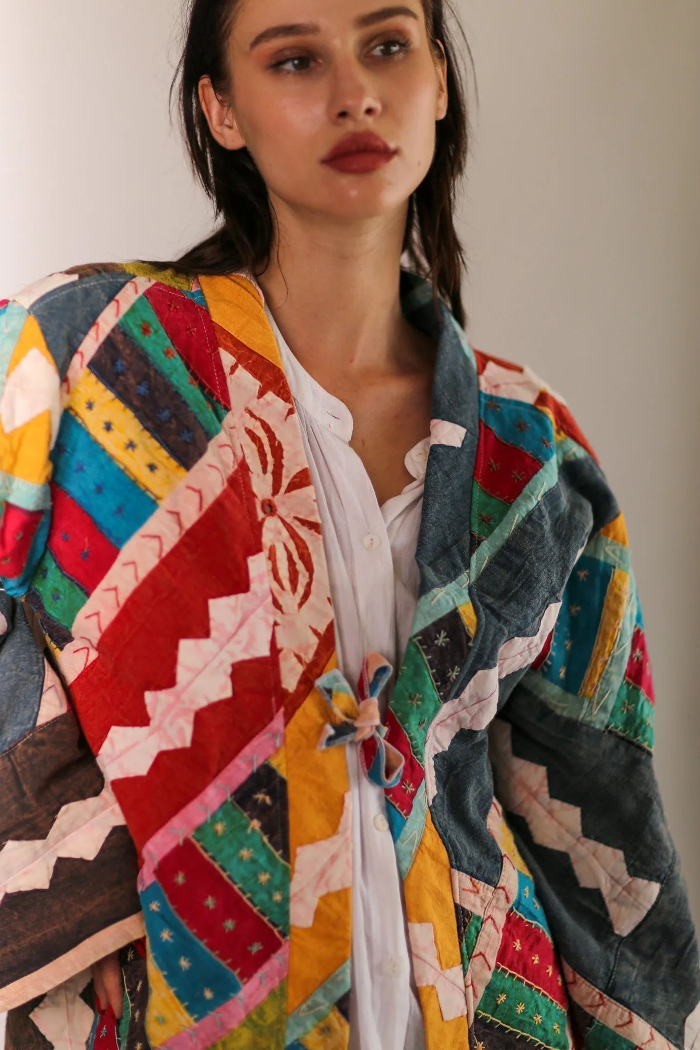 EMBROIDERED PATCHWORK KIMONO HILO