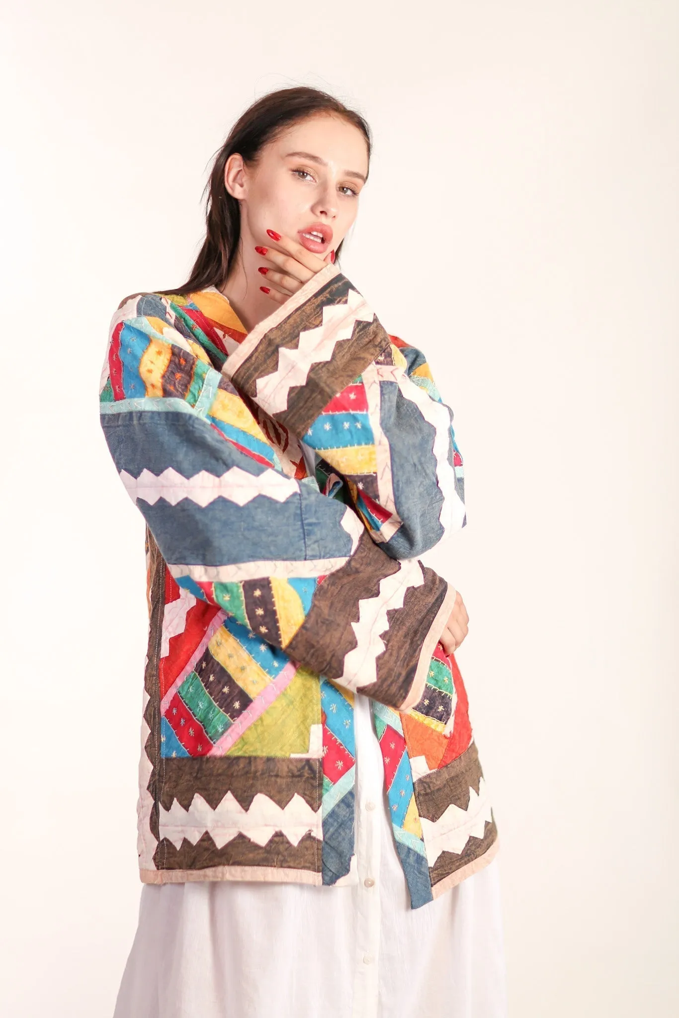 EMBROIDERED PATCHWORK KIMONO HILO