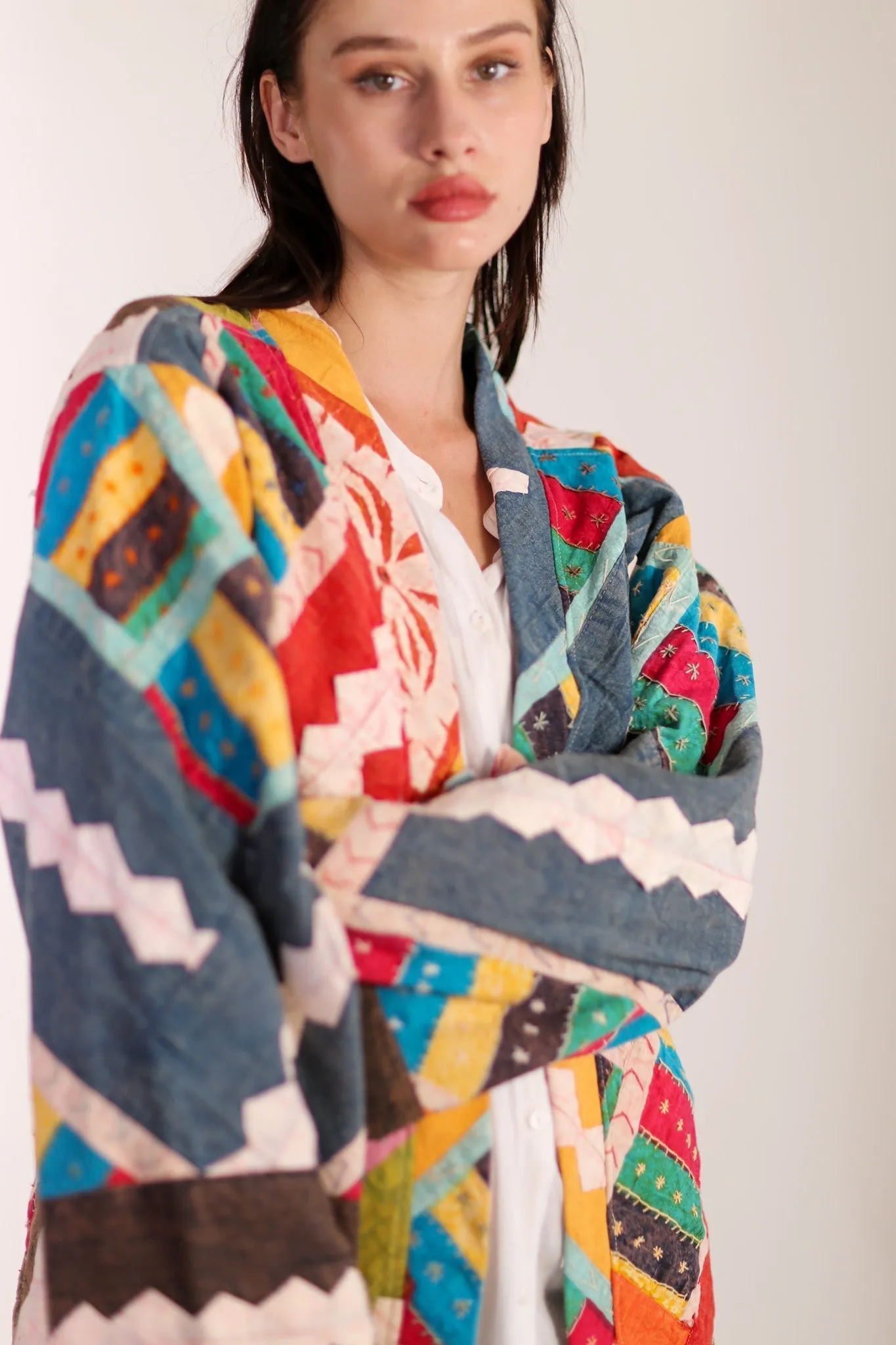 EMBROIDERED PATCHWORK KIMONO HILO
