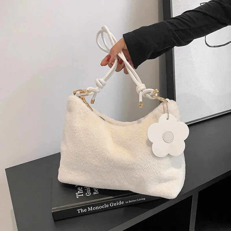 Fashionable Underarm Shoulder Fur Fluffy Bag For Women-Showtown