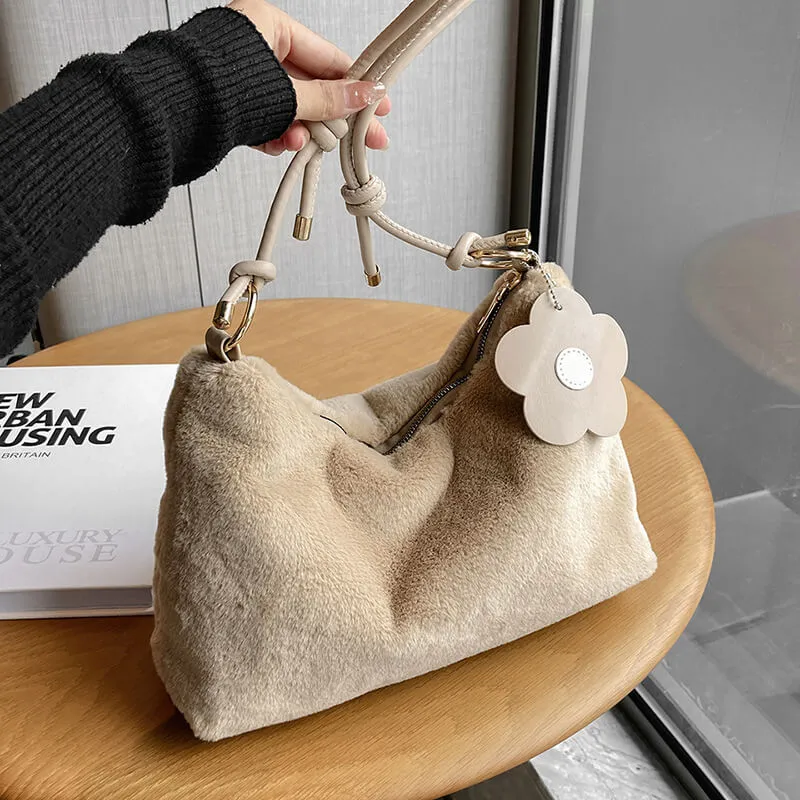 Fashionable Underarm Shoulder Fur Fluffy Bag For Women-Showtown