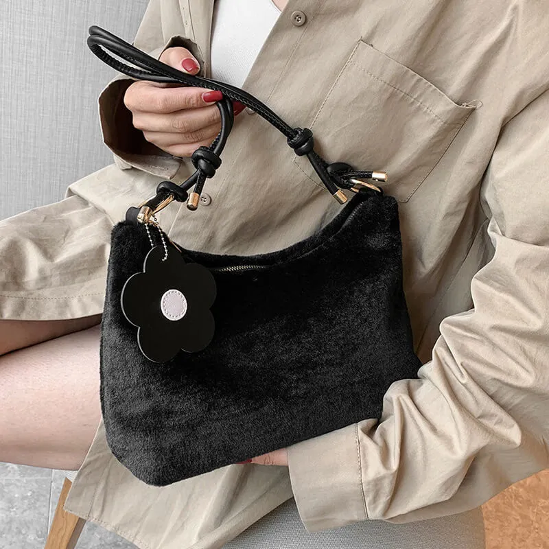 Fashionable Underarm Shoulder Fur Fluffy Bag For Women-Showtown