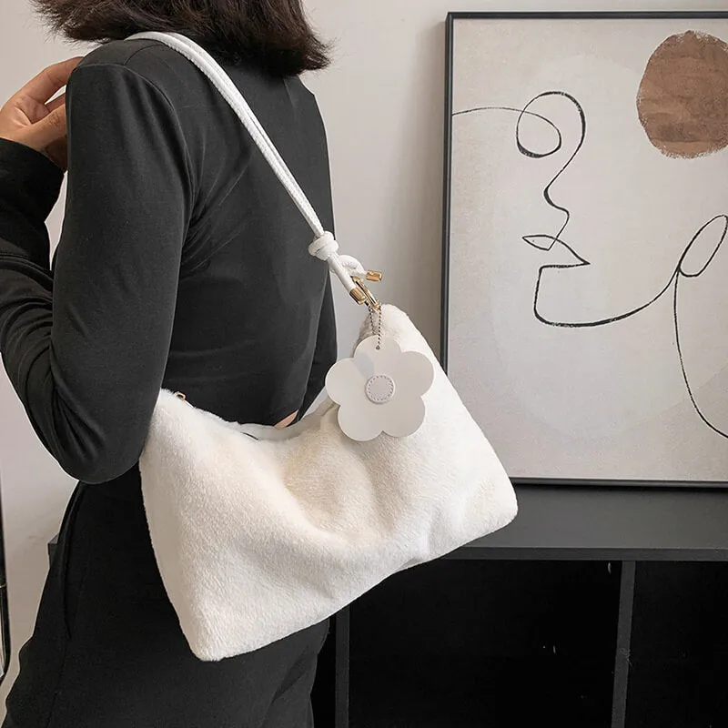 Fashionable Underarm Shoulder Fur Fluffy Bag For Women-Showtown