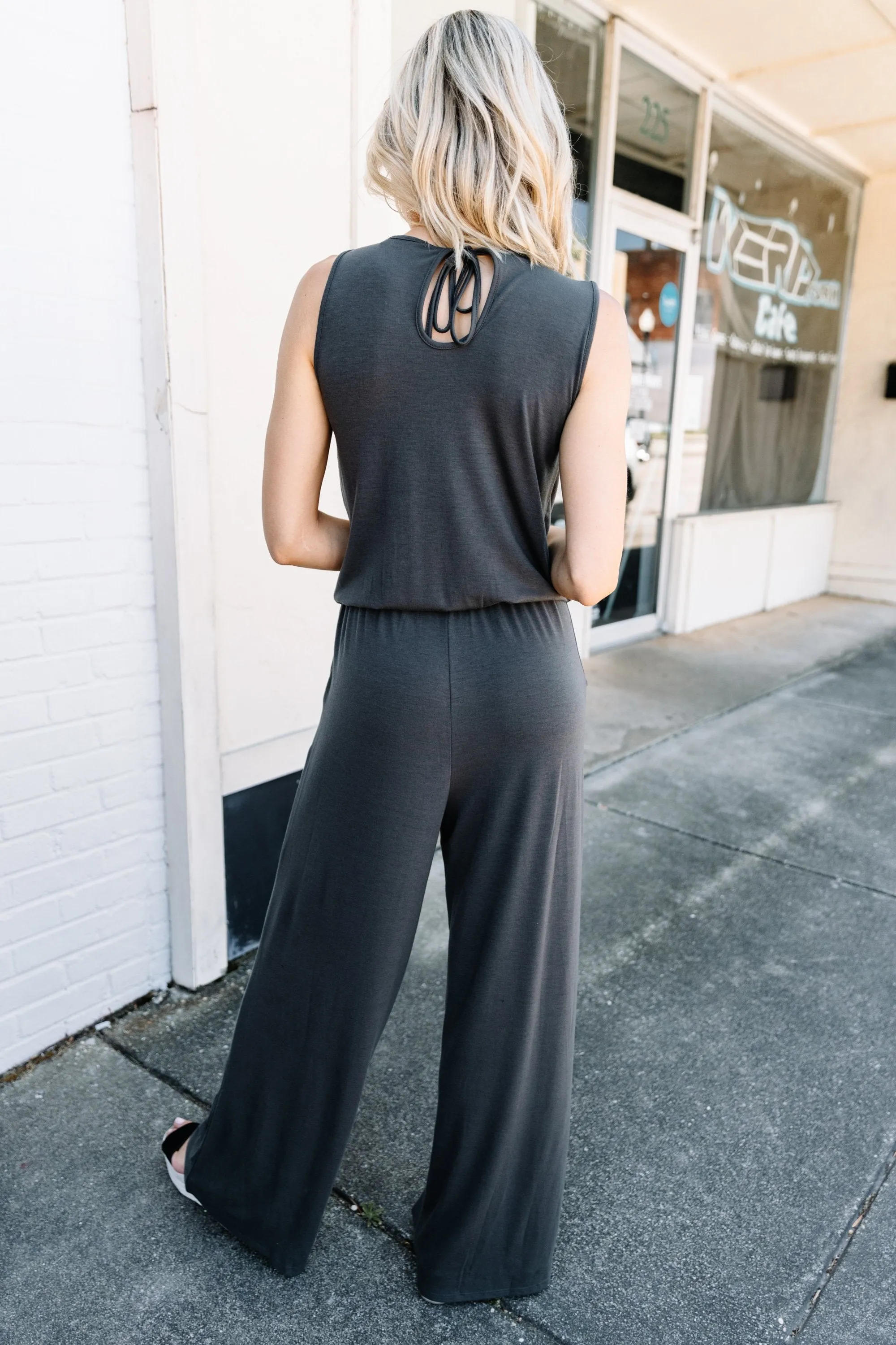 Feeling So Free Ash Gray Jumpsuit