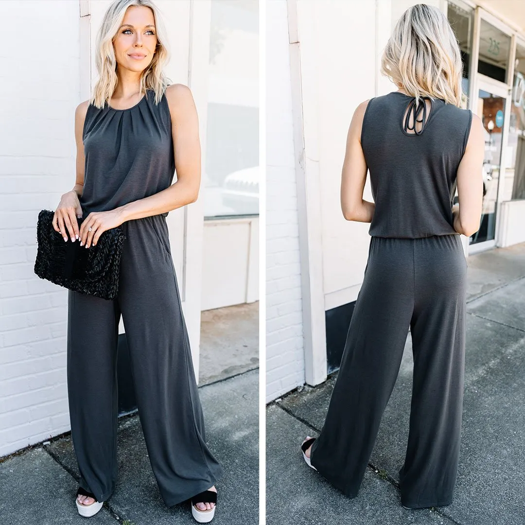 Feeling So Free Ash Gray Jumpsuit