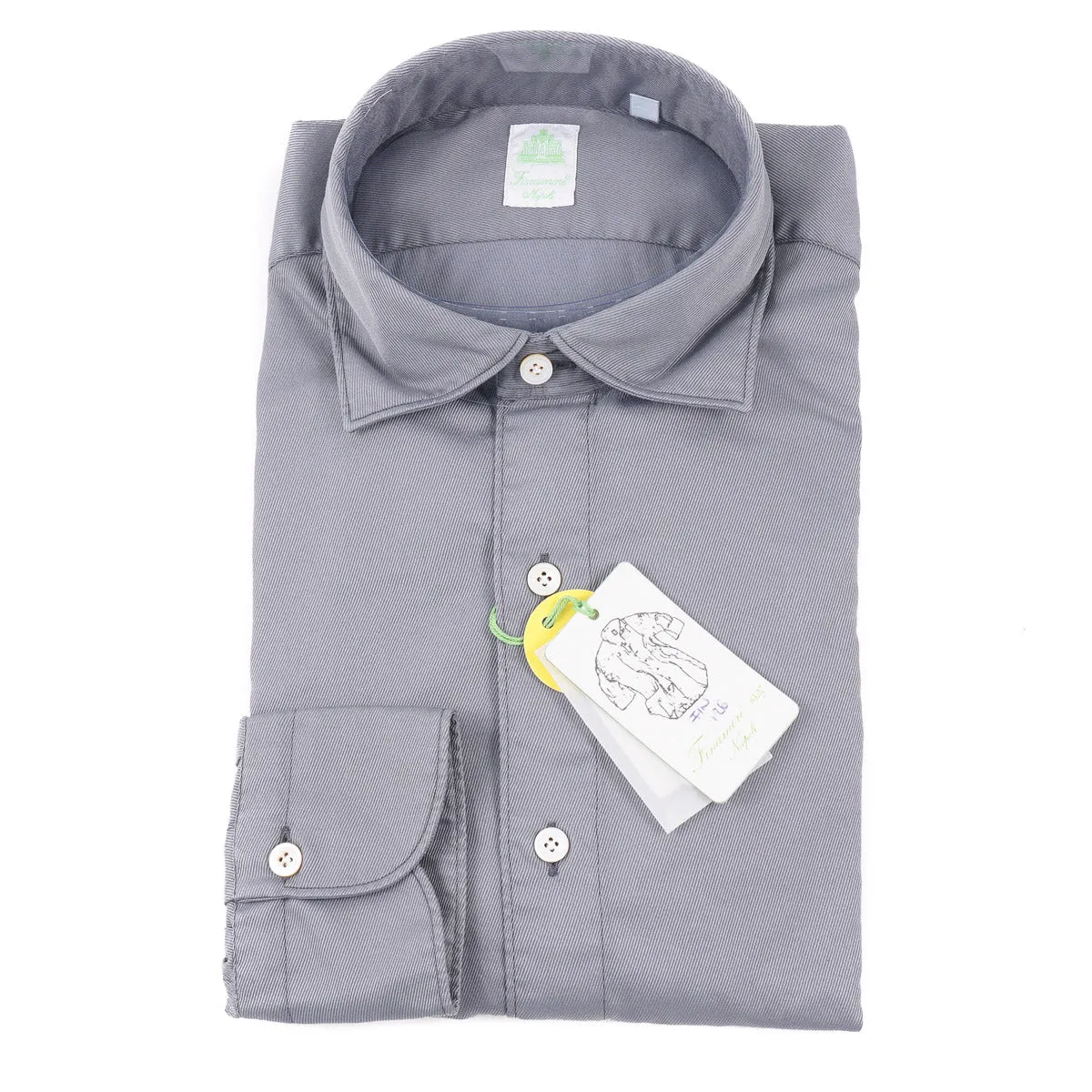 Finamore Twill Cotton Dress Shirt