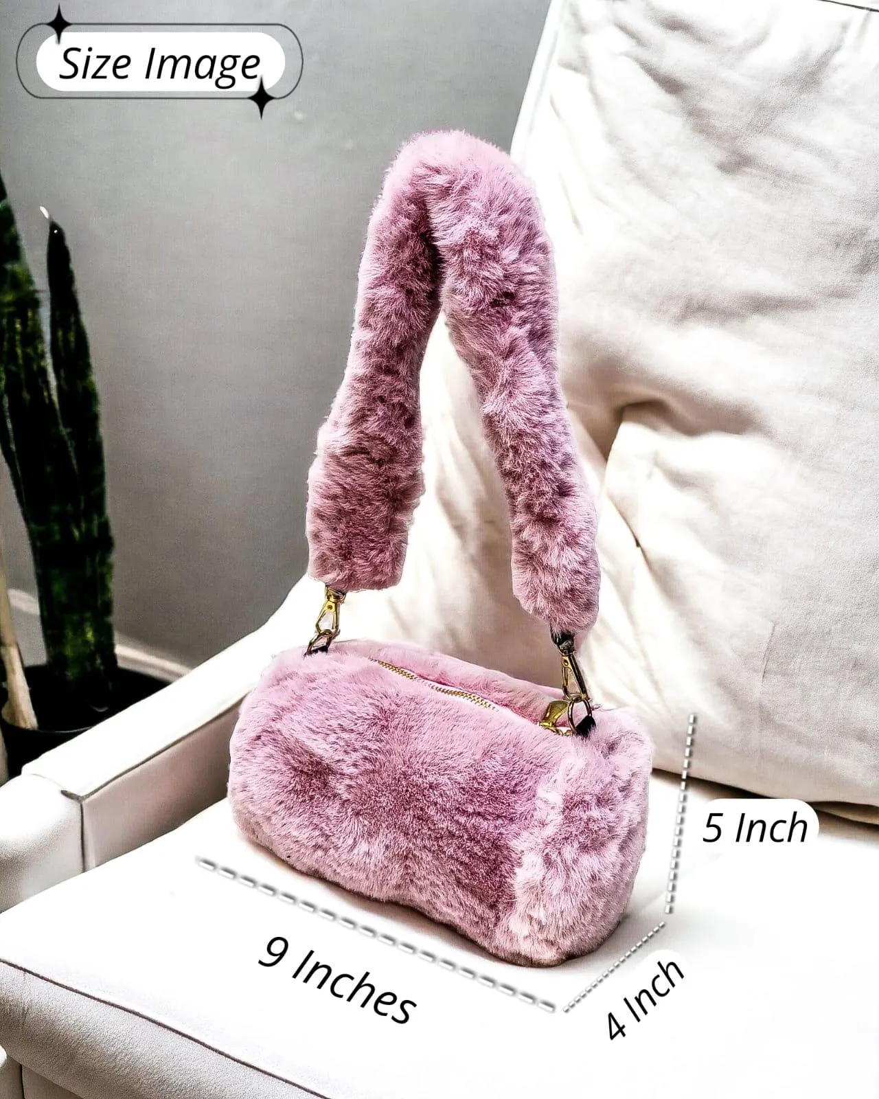Fluffy Fur Long Handle Bag