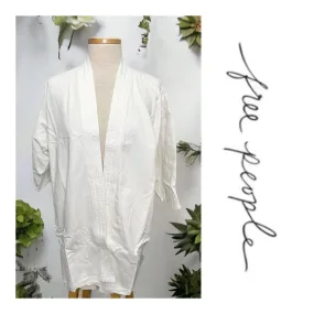 Free People x Sandrine Rose White Tie Front Kimono Jacket Size Medium