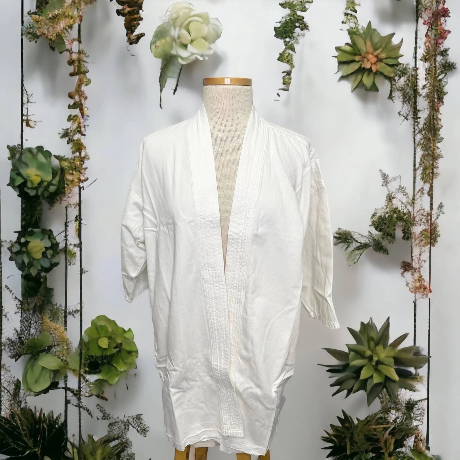 Free People x Sandrine Rose White Tie Front Kimono Jacket Size Medium
