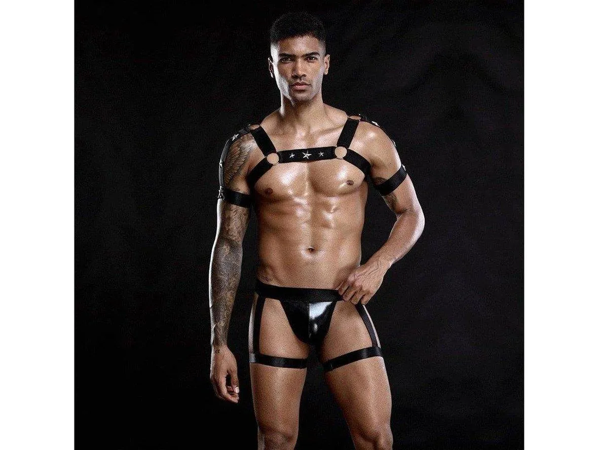 Gay Bodysuits | Clubwear Leg & Chest Harness Straps