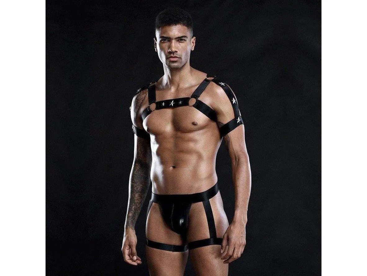 Gay Bodysuits | Clubwear Leg & Chest Harness Straps