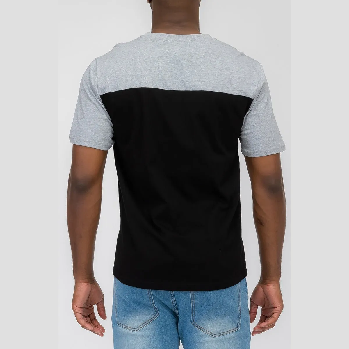 Grey Color Block Tee