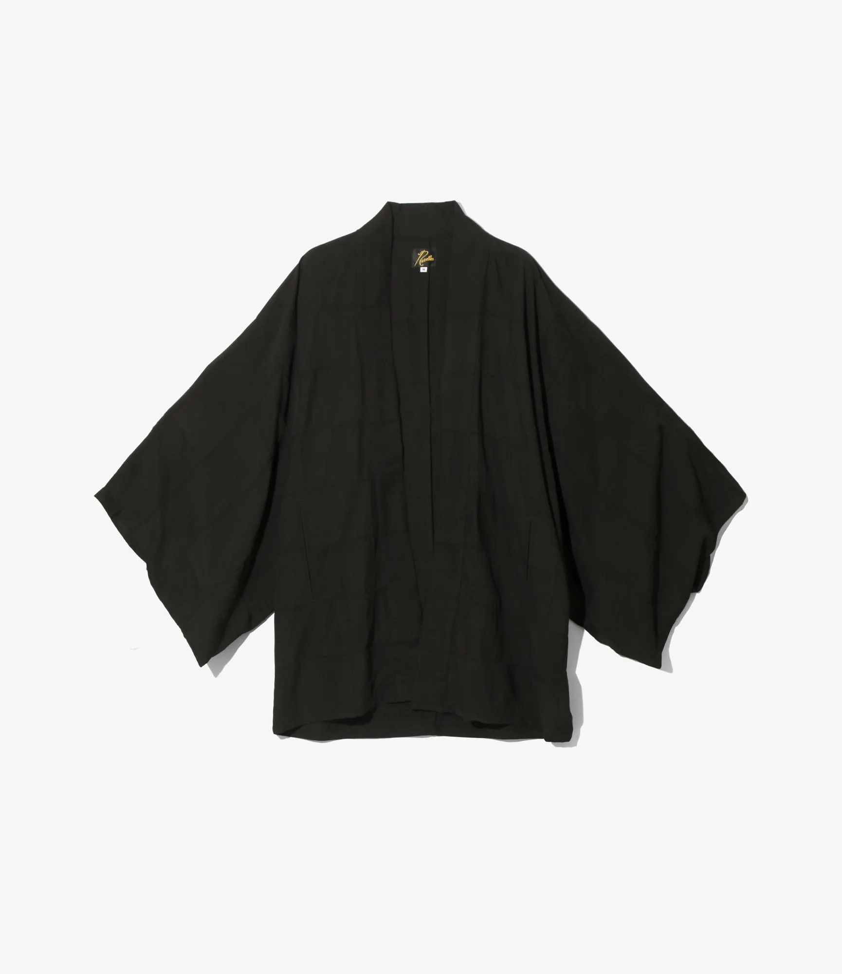 Haori Jacket – Black Block Jacquard Rayon Wool