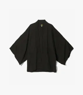 Haori Jacket – Black Block Jacquard Rayon Wool
