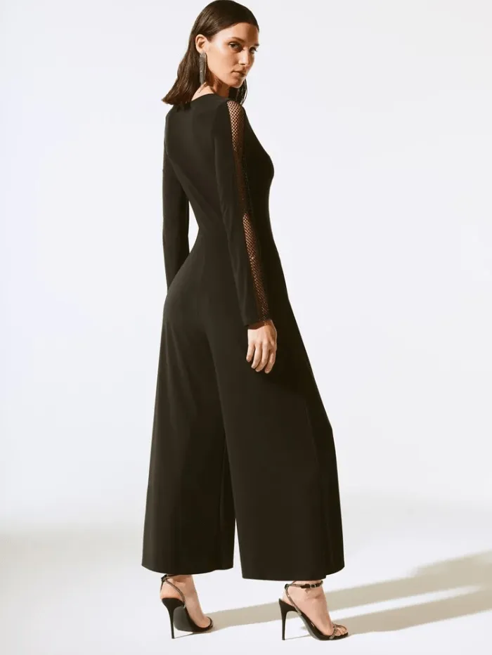 Joseph Ribkoff Signature Women's Black Silky Knit Culotte Jumpsuit 243722 Col 11