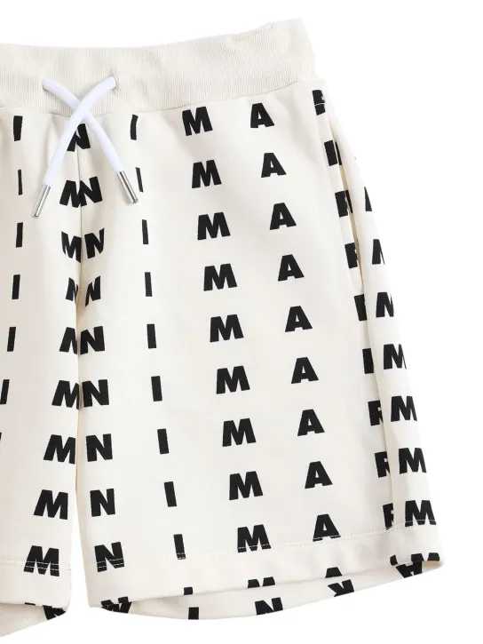 Marni Junior   All over logo print cotton shorts 