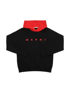 Marni Junior   Cotton hooded sweatshirt w/logo 