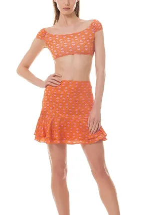 Martini Glass Ruffled Short Skirt