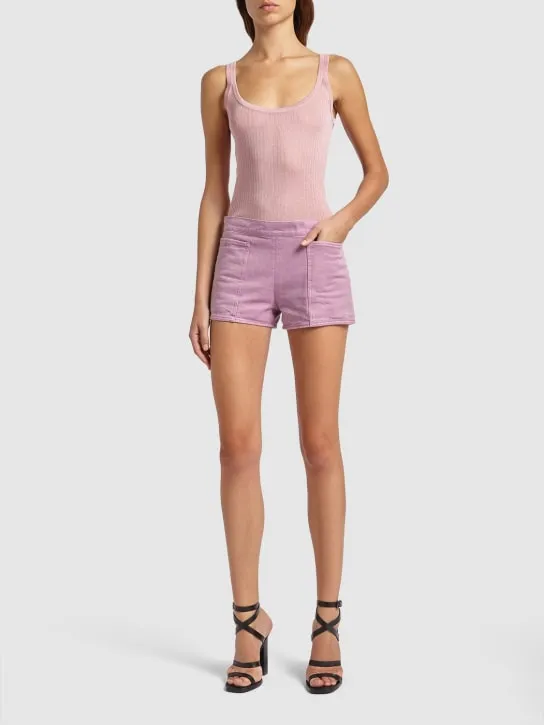 Max Mara   Alibi midrise cotton drill shorts 