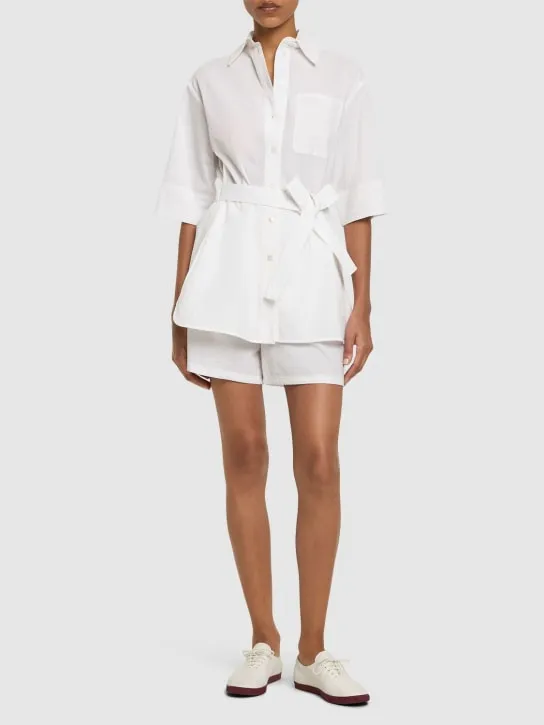 Max Mara   Canale seersucker cotton shorts 