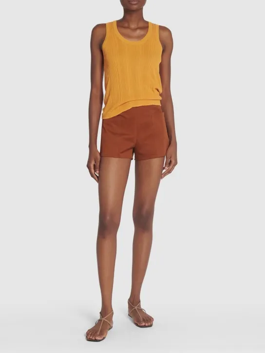 Max Mara   Cotton twill mini shorts 