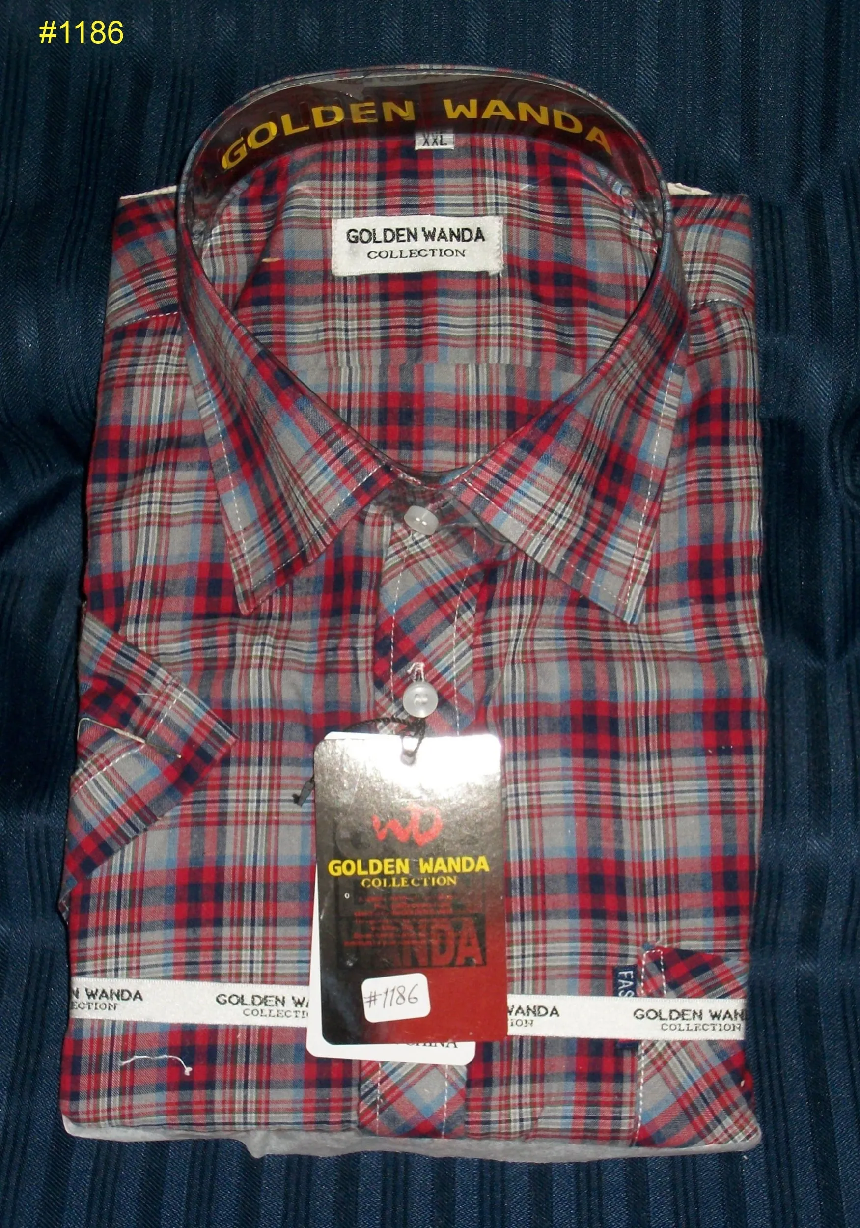 Men's 1190 Dress Shirt Beige Check Men's Dress Shirt Shieno
