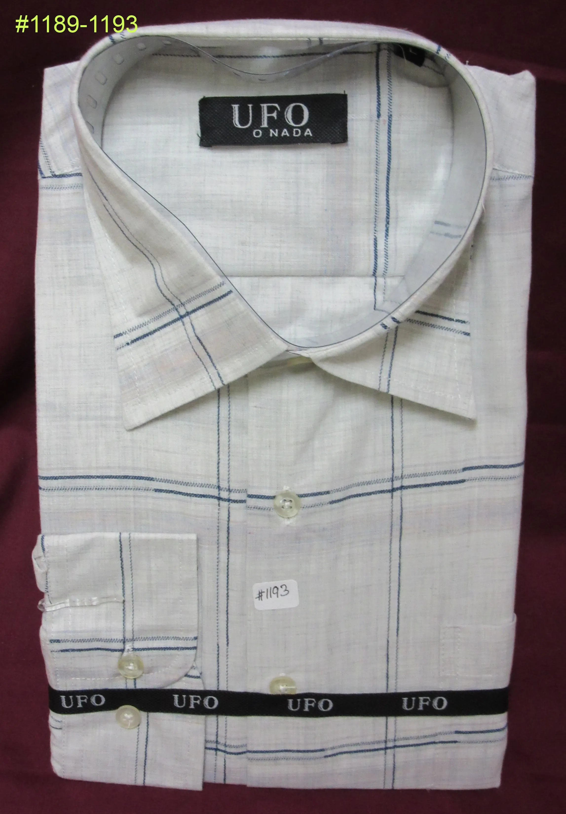 Men's 1190 Dress Shirt Beige Check Men's Dress Shirt Shieno