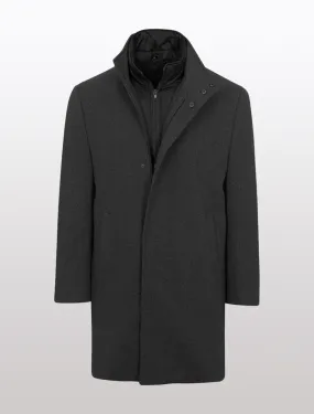 Mens' Charcoal 3/4 Length Overcoat