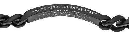 Men's Stainless Steel Black Sport Bracelet Armor Of God