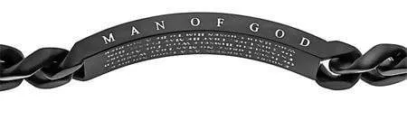 Men's Stainless Steel Black Sport Bracelet Soldier Of Christ