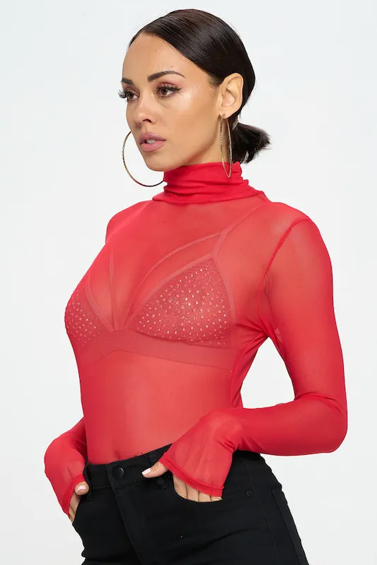 Mesh Long Sleeve Bodysuit