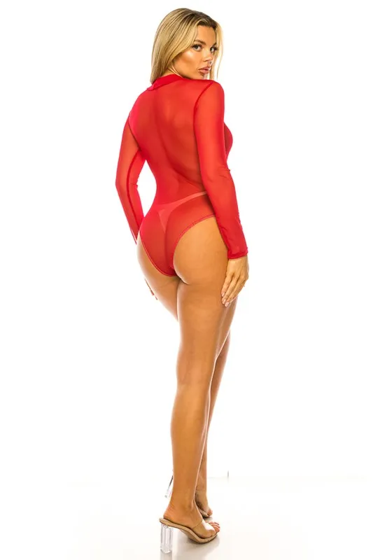 Mesh Long Sleeve Bodysuit