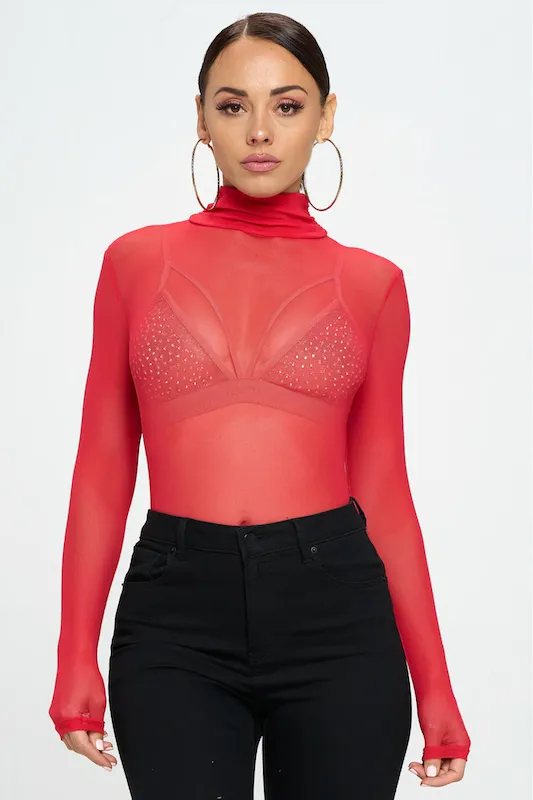 Mesh Long Sleeve Bodysuit
