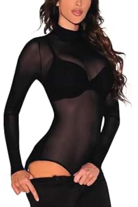 Mesh Long Sleeve Bodysuit
