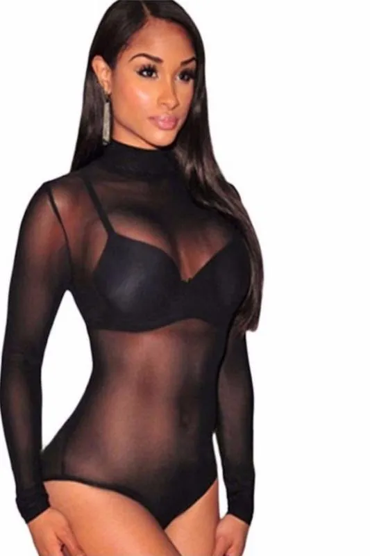 Mesh Long Sleeve Bodysuit