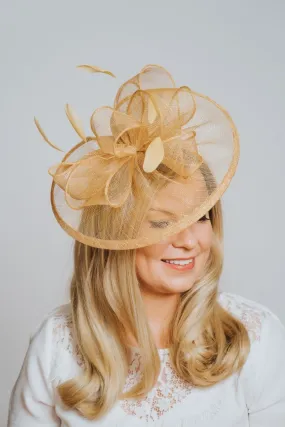 Mustard Yellow Disc Looped Fascinator