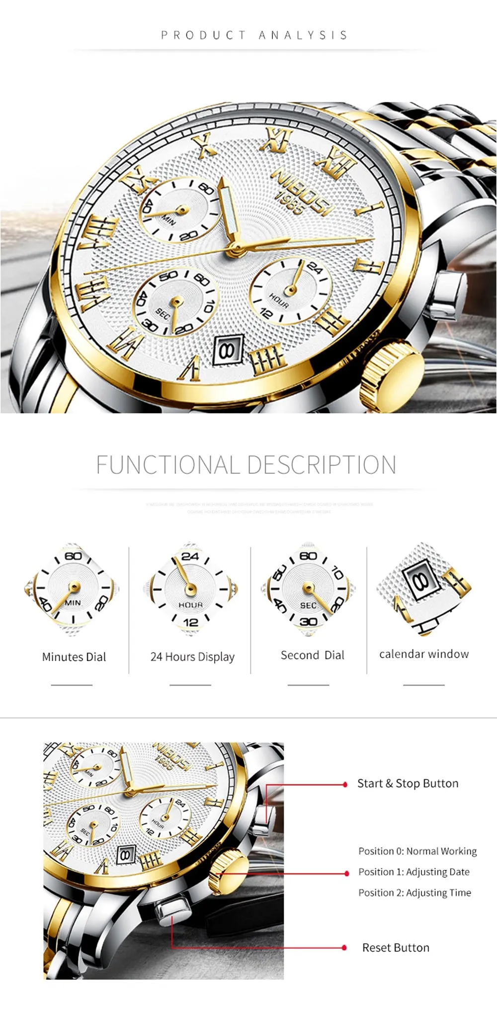 NIBOSI Mens Watches Militray Sport Quartz Men Watch Leather Waterproof Male Wristwatches Relogio Masculino Relojes Para Hombre