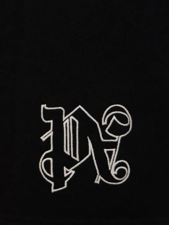 Palm Angels   Monogram cotton sweat shorts 