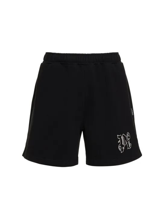 Palm Angels   Monogram cotton sweat shorts 