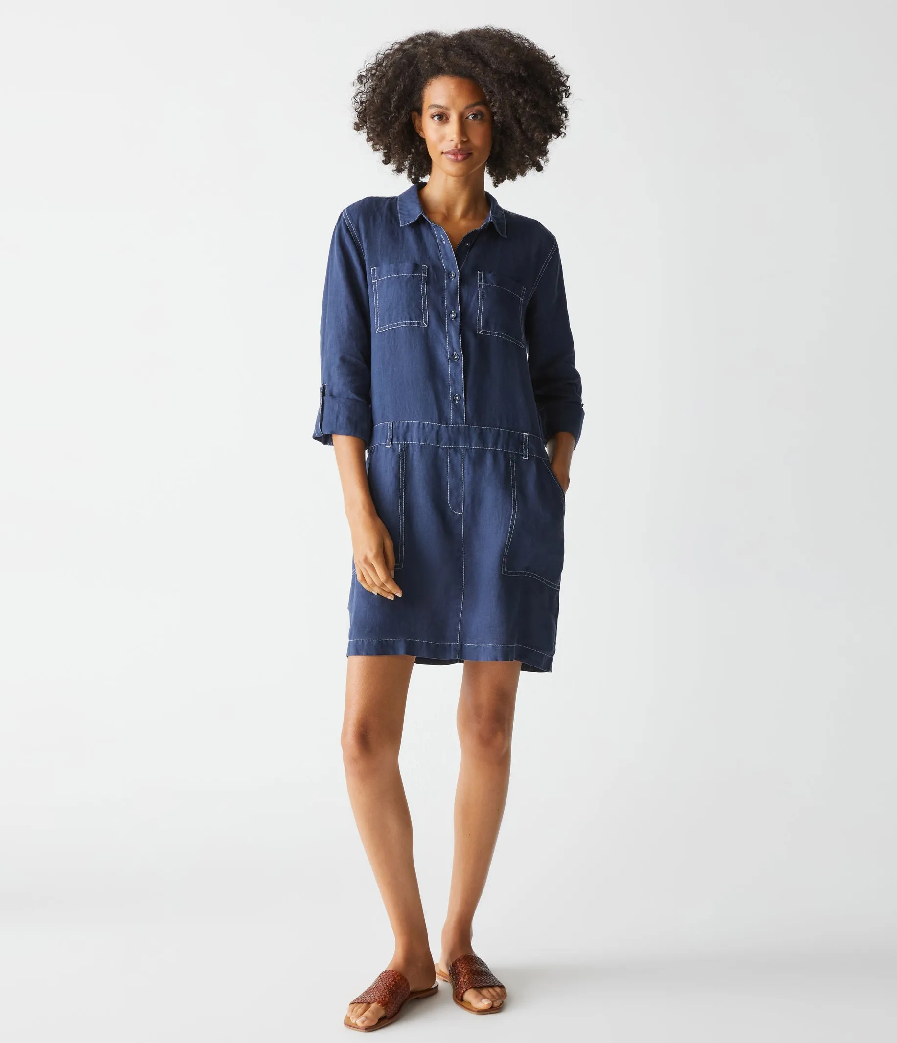 Pilar Linen Shirt Dress